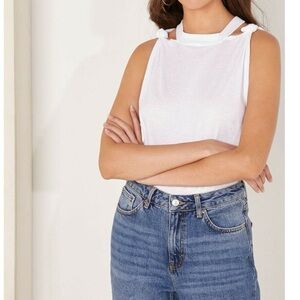 WE THE FREE BY FREE PEOPLE TWIST KNOT TANK TOP